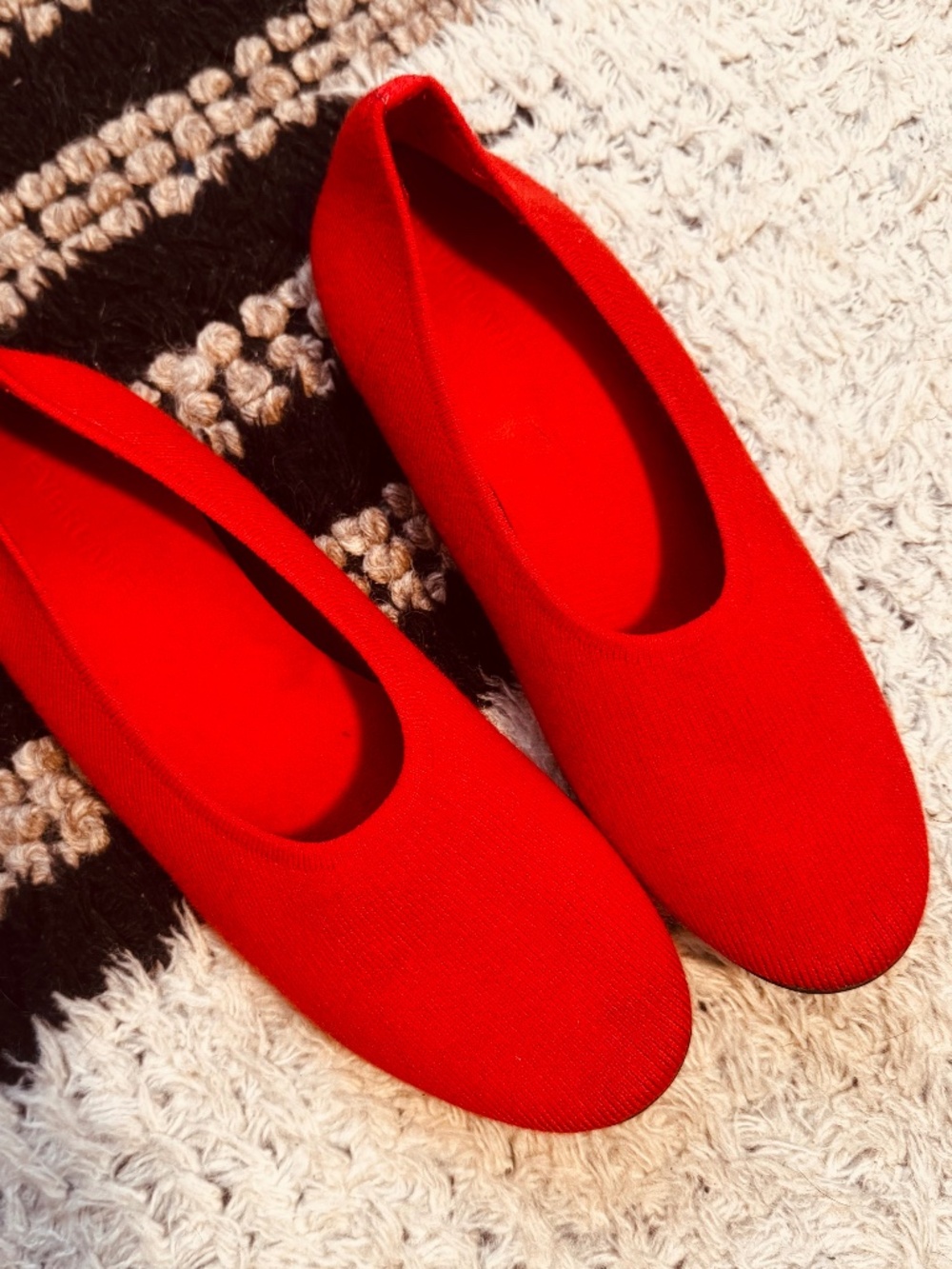 Everlane Red Knit Ballet Flats